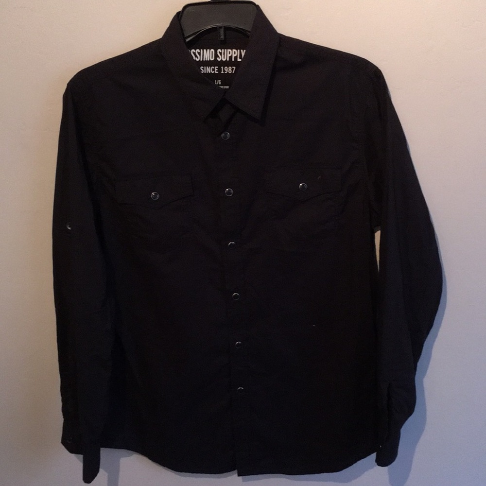 Mossimo Button Down Black Shirt